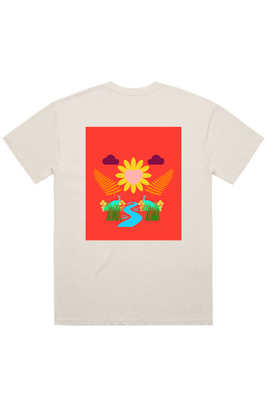 M A ecru Block Oversized Tee