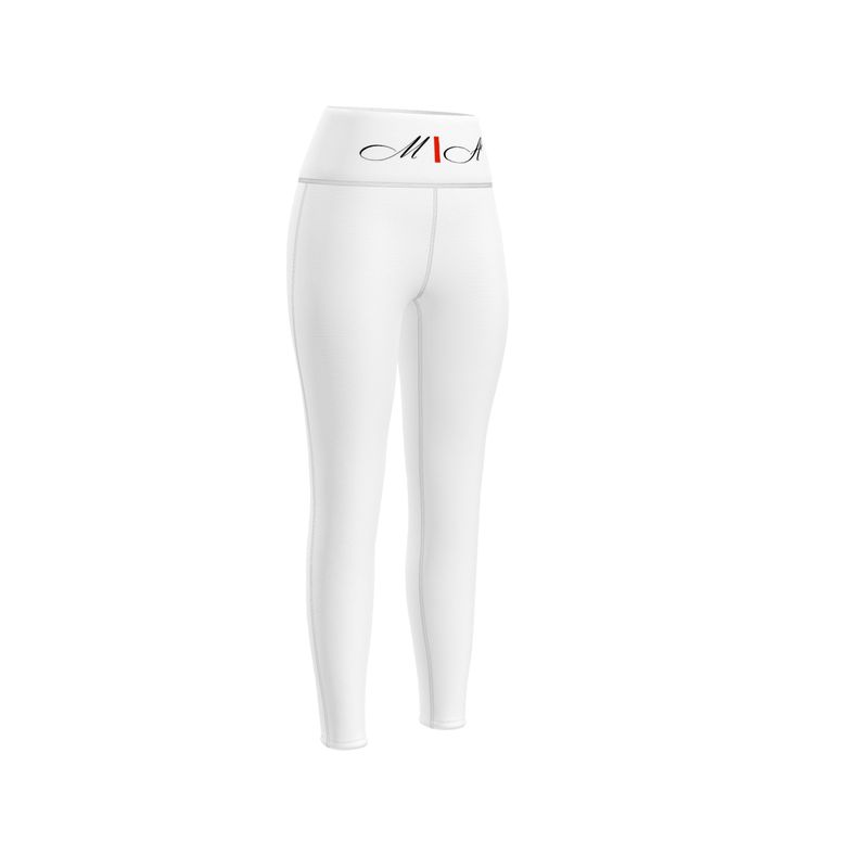 M/A Logo WHTE Sports Leggings