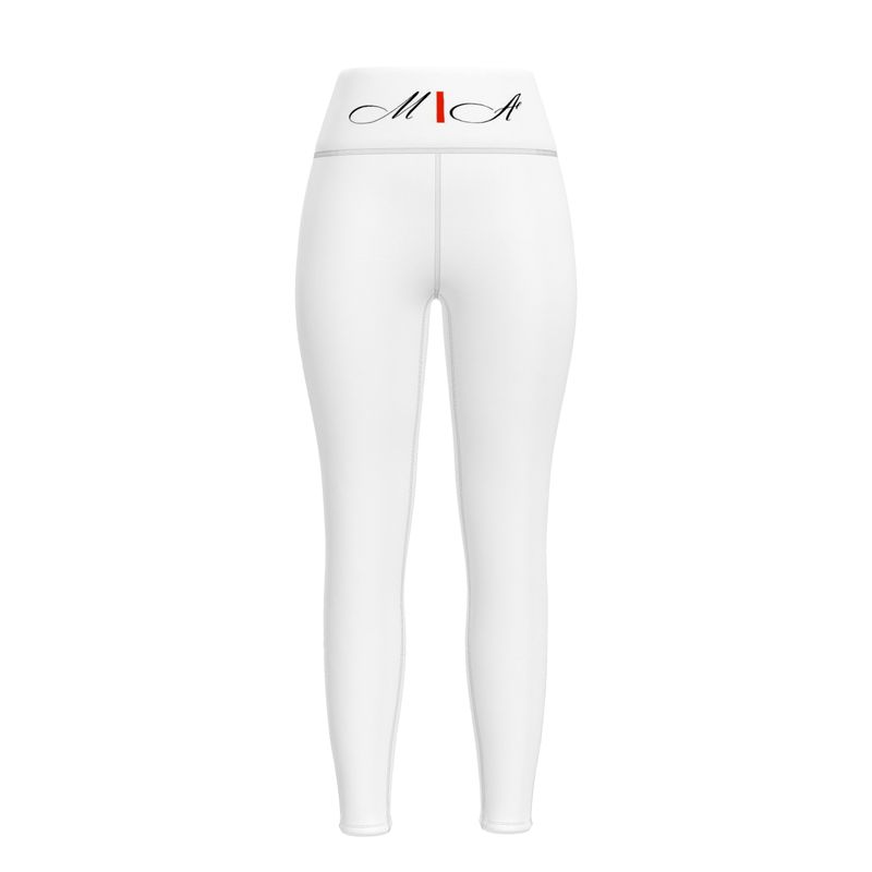 M/A Logo WHTE Sports Leggings