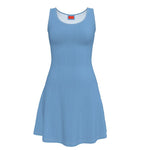 Load image into Gallery viewer, Denim Color Skater Dress
